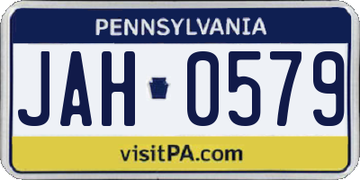 PA license plate JAH0579