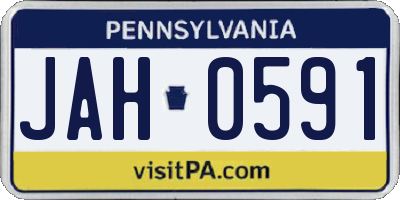 PA license plate JAH0591