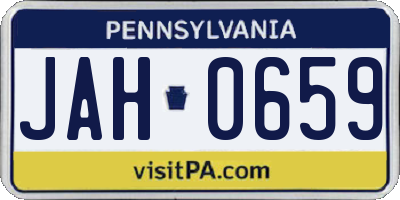 PA license plate JAH0659