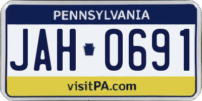 PA license plate JAH0691