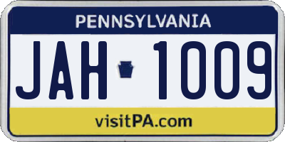 PA license plate JAH1009