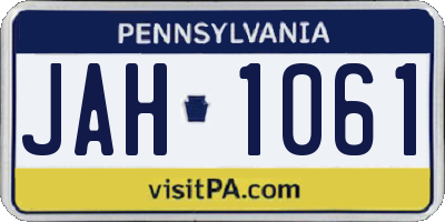 PA license plate JAH1061