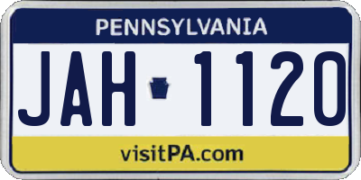 PA license plate JAH1120