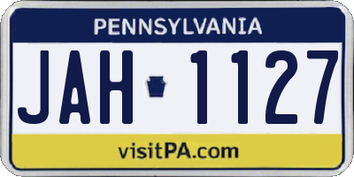 PA license plate JAH1127