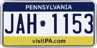 PA license plate JAH1153