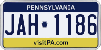 PA license plate JAH1186