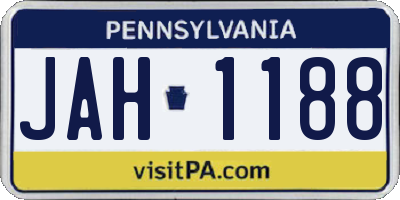 PA license plate JAH1188