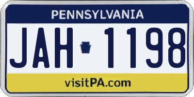 PA license plate JAH1198