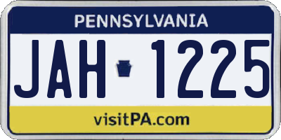 PA license plate JAH1225