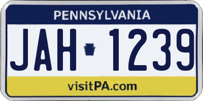 PA license plate JAH1239