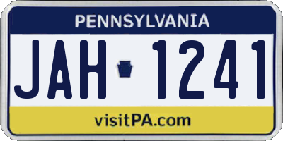 PA license plate JAH1241