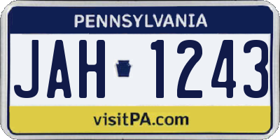 PA license plate JAH1243