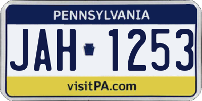 PA license plate JAH1253