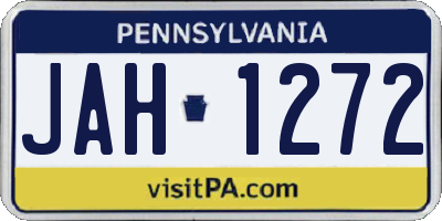 PA license plate JAH1272