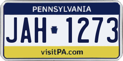 PA license plate JAH1273