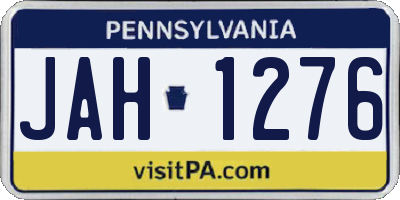 PA license plate JAH1276