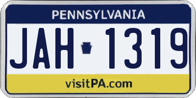PA license plate JAH1319