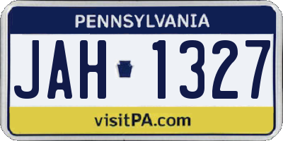 PA license plate JAH1327