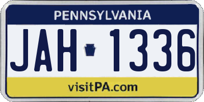 PA license plate JAH1336