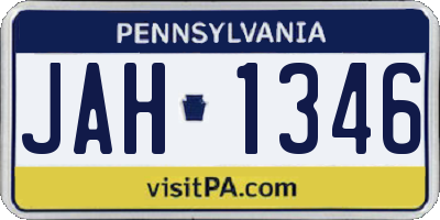 PA license plate JAH1346