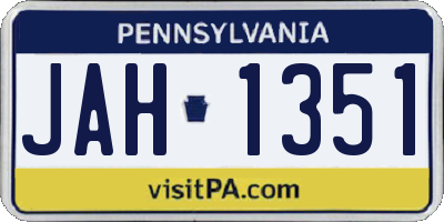 PA license plate JAH1351