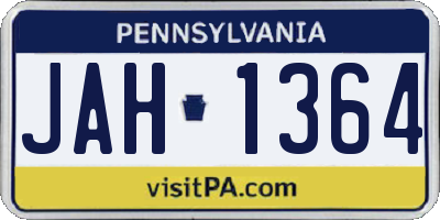 PA license plate JAH1364