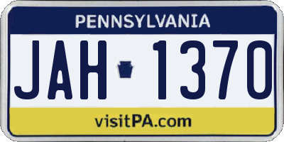 PA license plate JAH1370