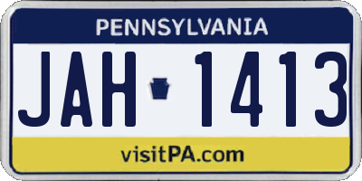 PA license plate JAH1413