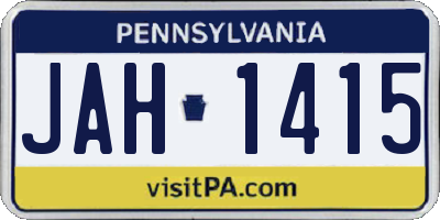 PA license plate JAH1415