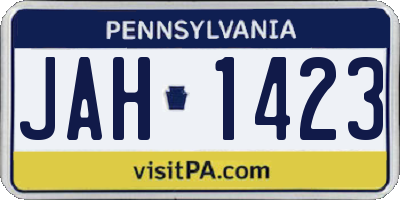 PA license plate JAH1423