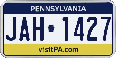 PA license plate JAH1427