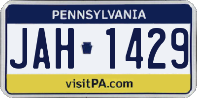 PA license plate JAH1429