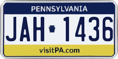 PA license plate JAH1436