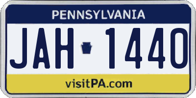 PA license plate JAH1440
