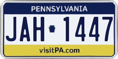 PA license plate JAH1447