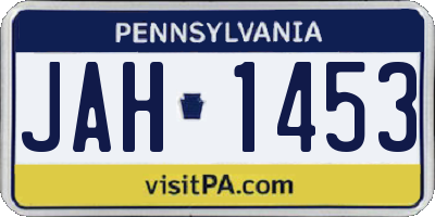 PA license plate JAH1453