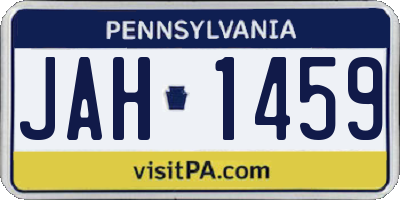 PA license plate JAH1459