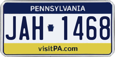 PA license plate JAH1468