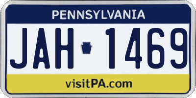 PA license plate JAH1469