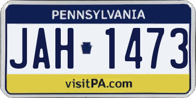 PA license plate JAH1473