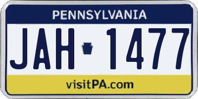 PA license plate JAH1477