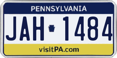 PA license plate JAH1484