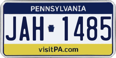 PA license plate JAH1485