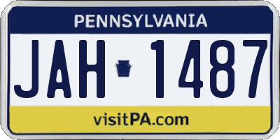 PA license plate JAH1487