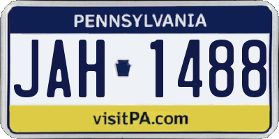 PA license plate JAH1488