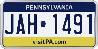 PA license plate JAH1491