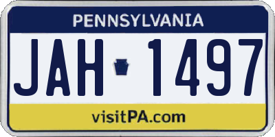 PA license plate JAH1497