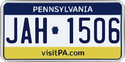 PA license plate JAH1506