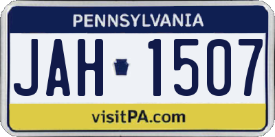 PA license plate JAH1507