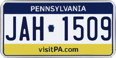 PA license plate JAH1509